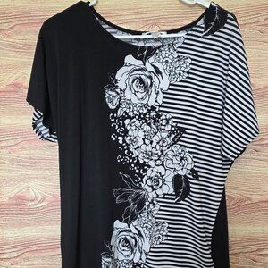 New With Tags Black and White Blouse
